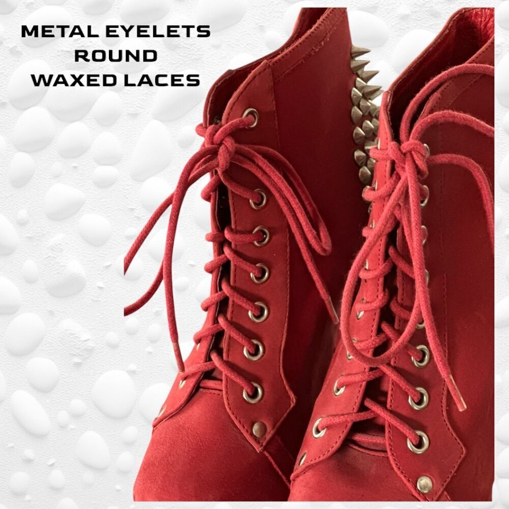 JEFFREY CAMPBELL LITA HAVANA PINK/RED SILVER SPIKE BOOTS SIZE 7 - Picture 7 of 14